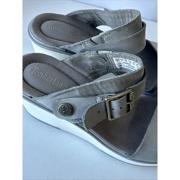 TIMBERLAND Koralyne Platform Wedge Leather Sandals Women’s US 8 EU 39 - Picture 6 of 11
